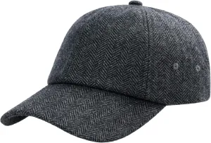 BOTVELA Wool Baseball Cap for Men Adjustable Unstructured Tweed Hat