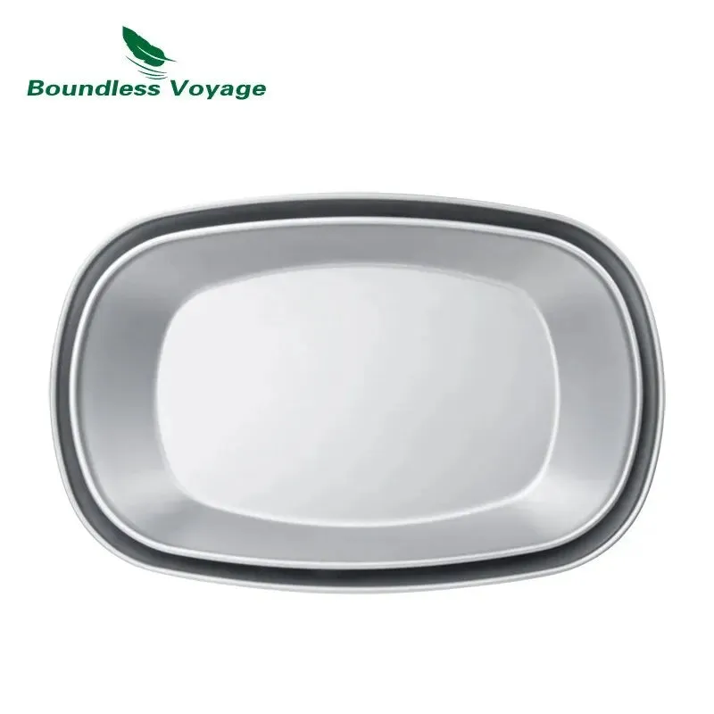 BOUNDLESS VOYAGE Titanium Plate – Ultralight & Durable Dinner Plate for Camping & Home