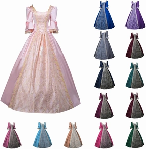 BOXIACEY Women 1800s Ball Gown Rococo Dress Renaissance Medieval Costume Victorian Ball Gown Princess Cosplay Costumes