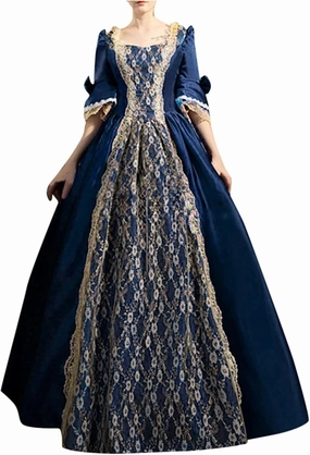 BOXIACEY Women 1800s Ball Gown Rococo Dress Renaissance Medieval Costume Victorian Ball Gown Princess Cosplay Costumes