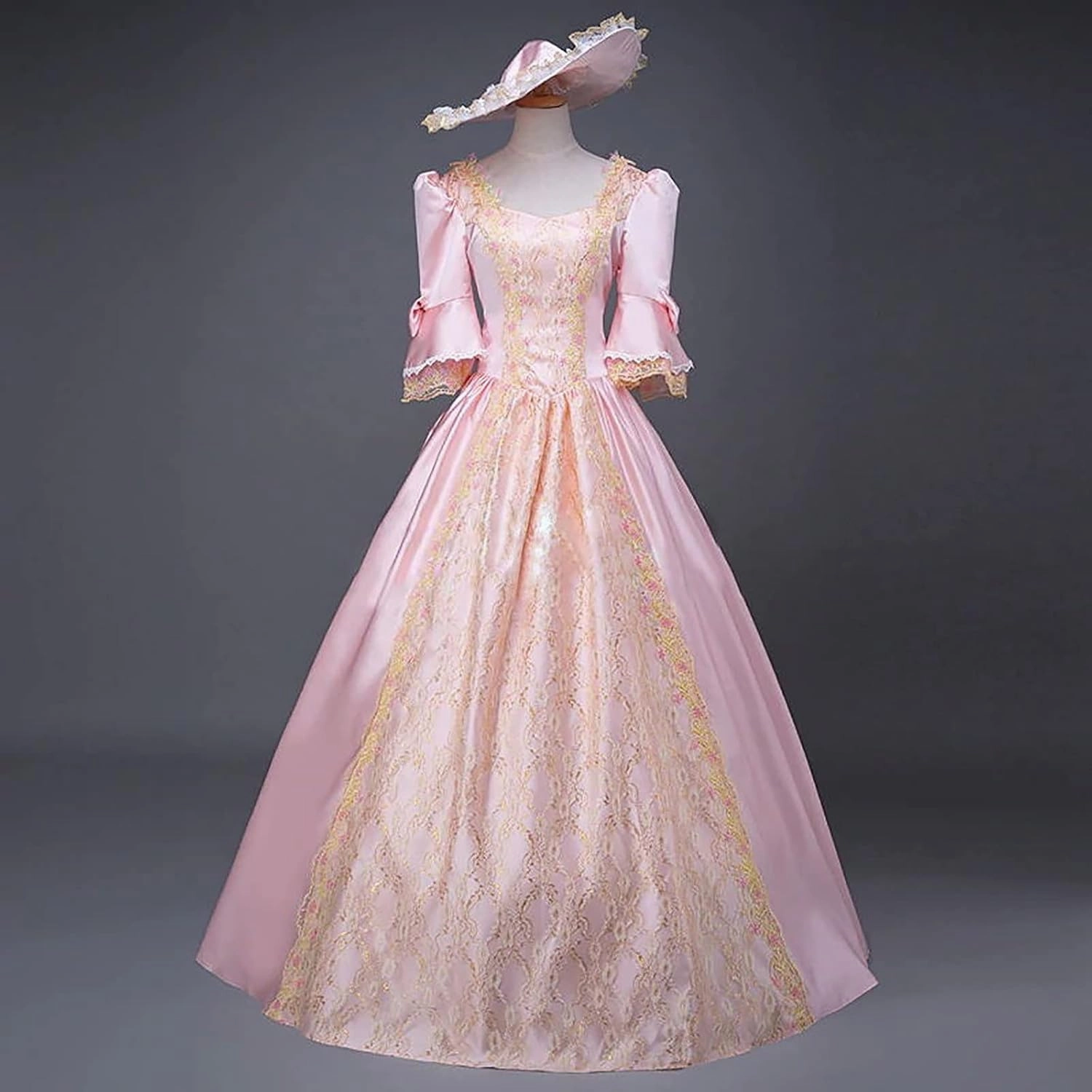BOXIACEY Women 1800s Ball Gown Rococo Dress Renaissance Medieval Costume Victorian Ball Gown Princess Cosplay Costumes