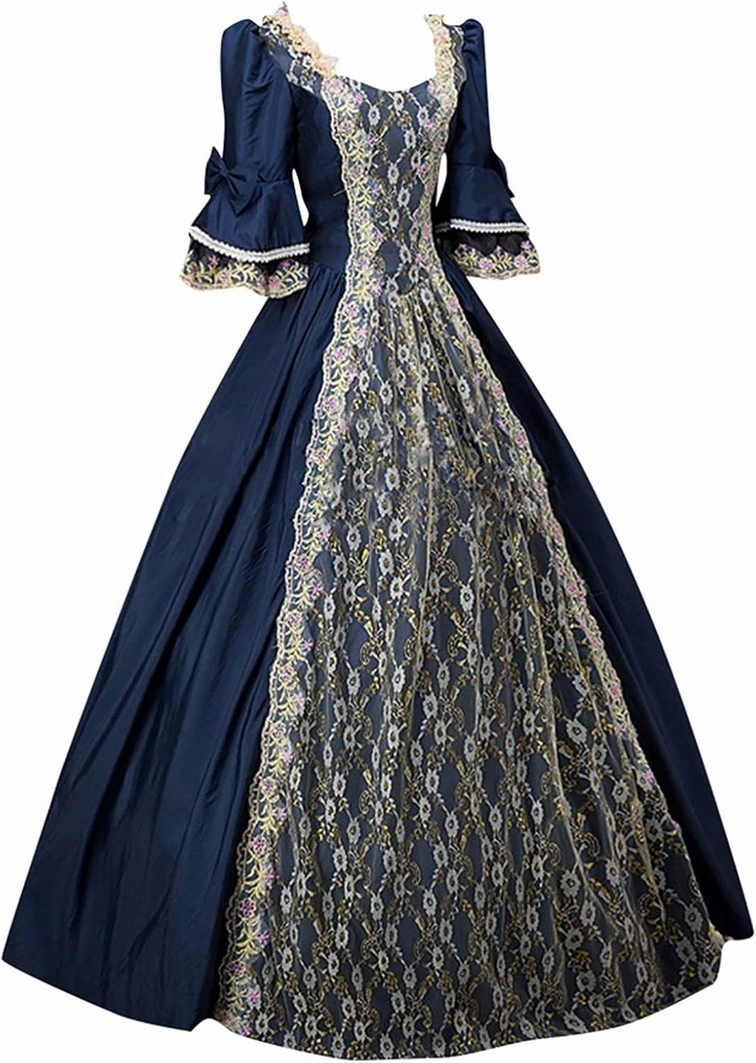 BOXIACEY Women 1800s Ball Gown Rococo Dress Renaissance Medieval Costume Victorian Ball Gown Princess Cosplay Costumes