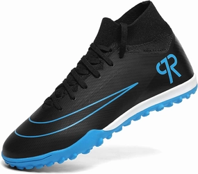 Boys Soccer Shoes Turf Youth Soccer Cleats Kids Spike TF High-Top Football Boots for Outdoor Training Club TF