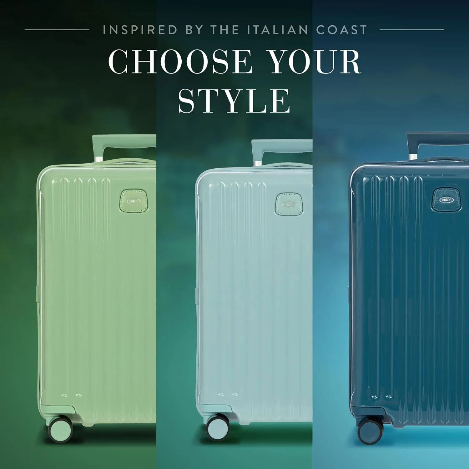 Bric's Positano 21-Inch Spinner - Luxury Carry-On Luggage With Spinner Wheels - Lightweight Suitcases Made From Durable Polycarbonate - Comes with Protective Cover - Sea Green