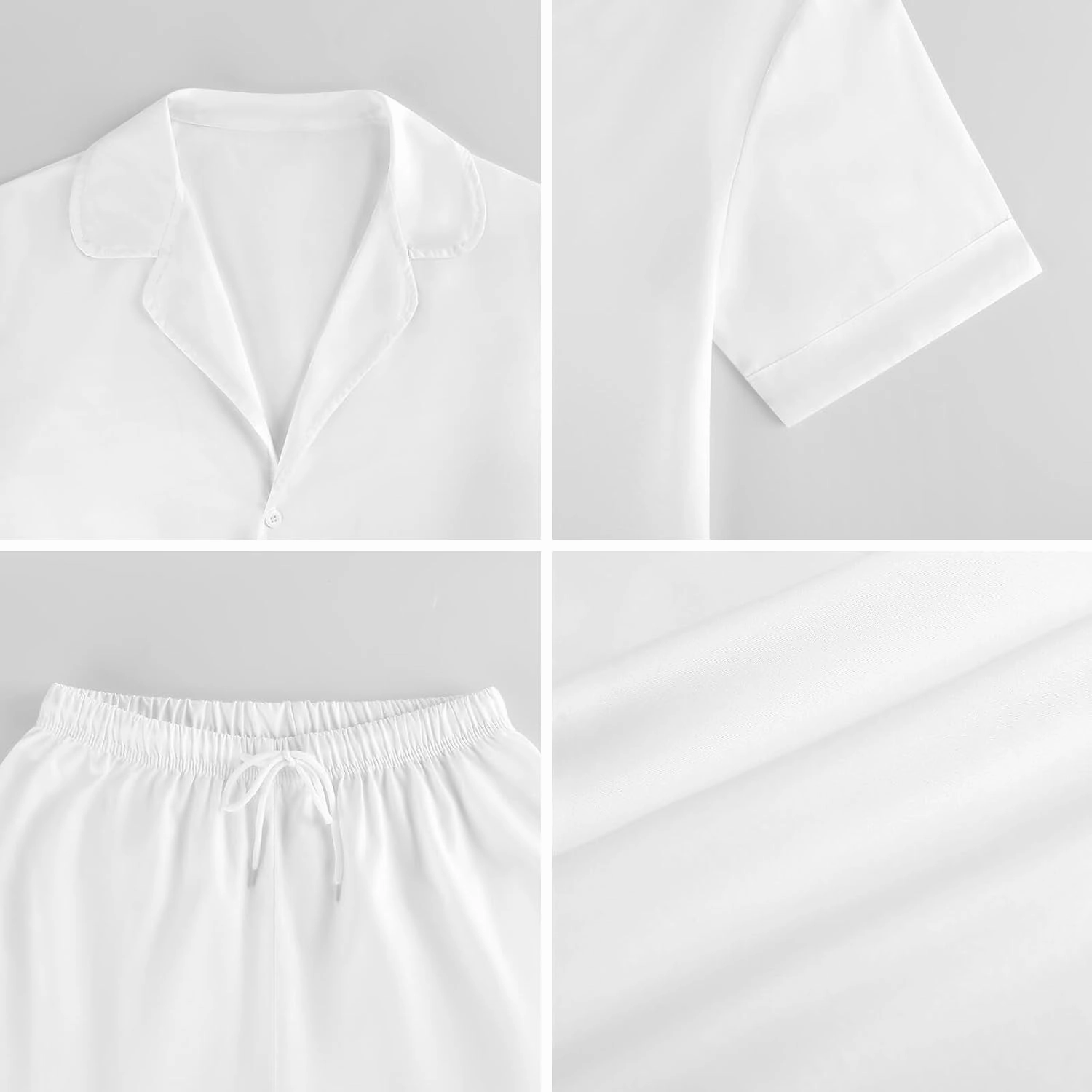 British Columbia Bear Women's Satin Pajama Set Short Sleeve Button Down Sleepwear Loungewear Pj Set
