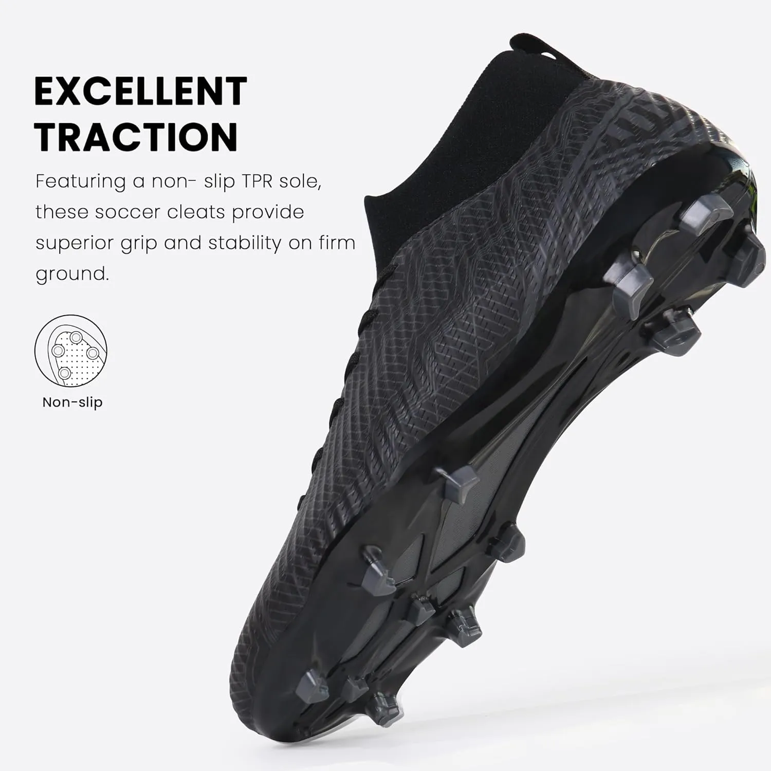 brooman Men Firm Ground Soccer Cleats Big Kids Youth Outdoor Football Shoes