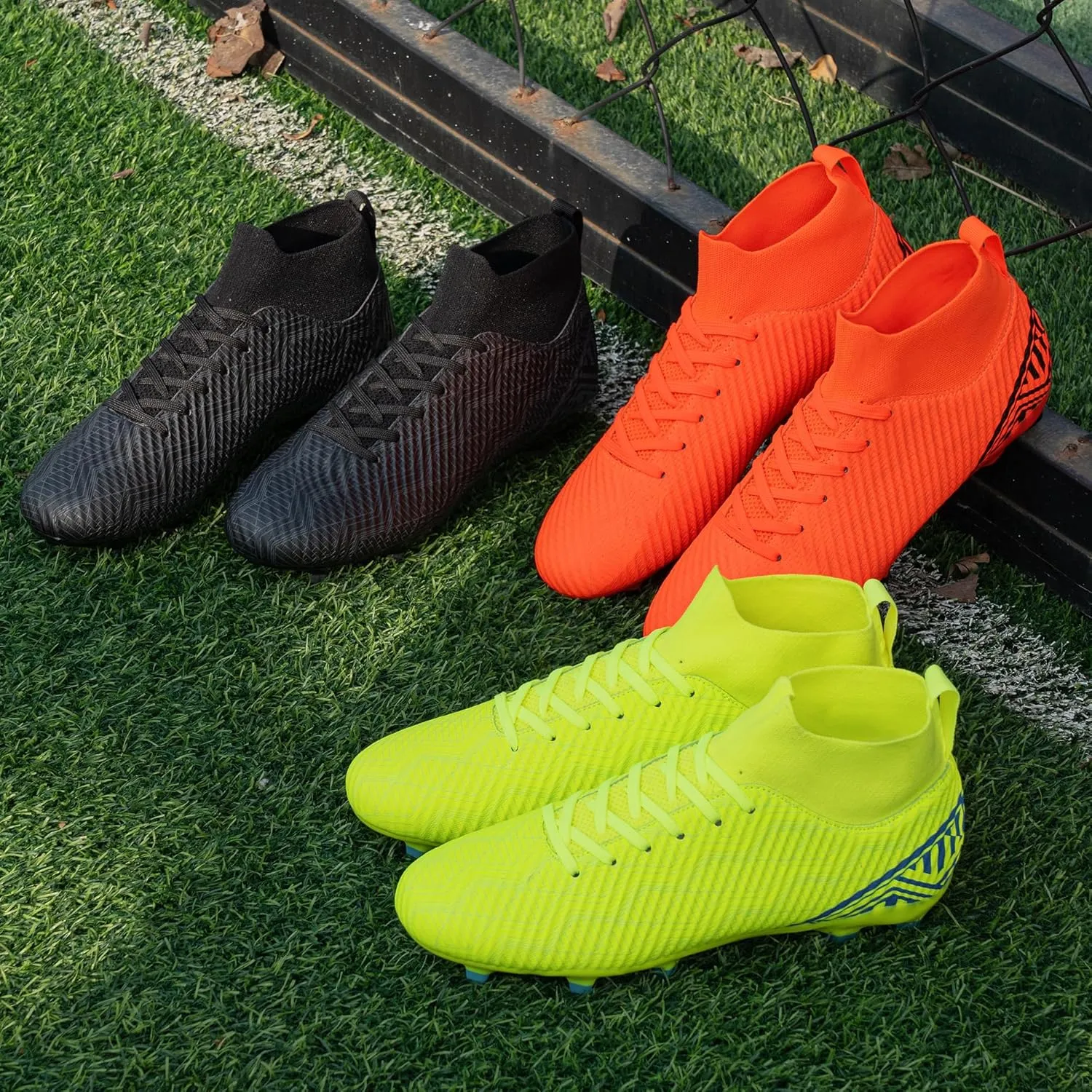 brooman Men Firm Ground Soccer Cleats Big Kids Youth Outdoor Football Shoes