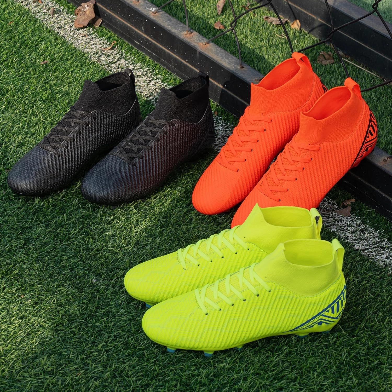 brooman Men Firm Ground Soccer Cleats Big Kids Youth Outdoor Football Shoes