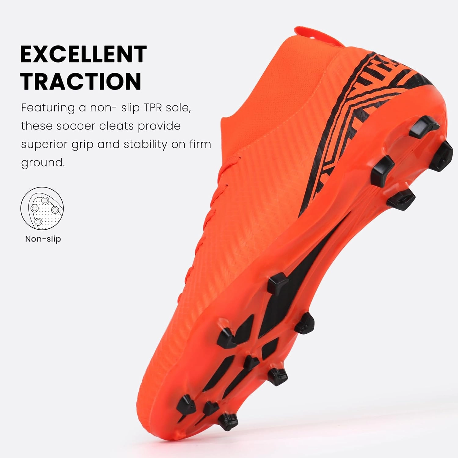 brooman Men Firm Ground Soccer Cleats Big Kids Youth Outdoor Football Shoes
