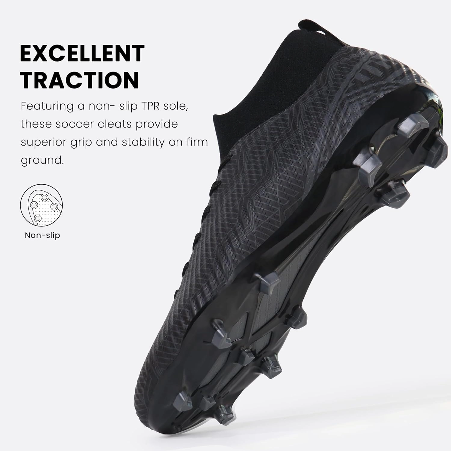 brooman Men Firm Ground Soccer Cleats Big Kids Youth Outdoor Football Shoes