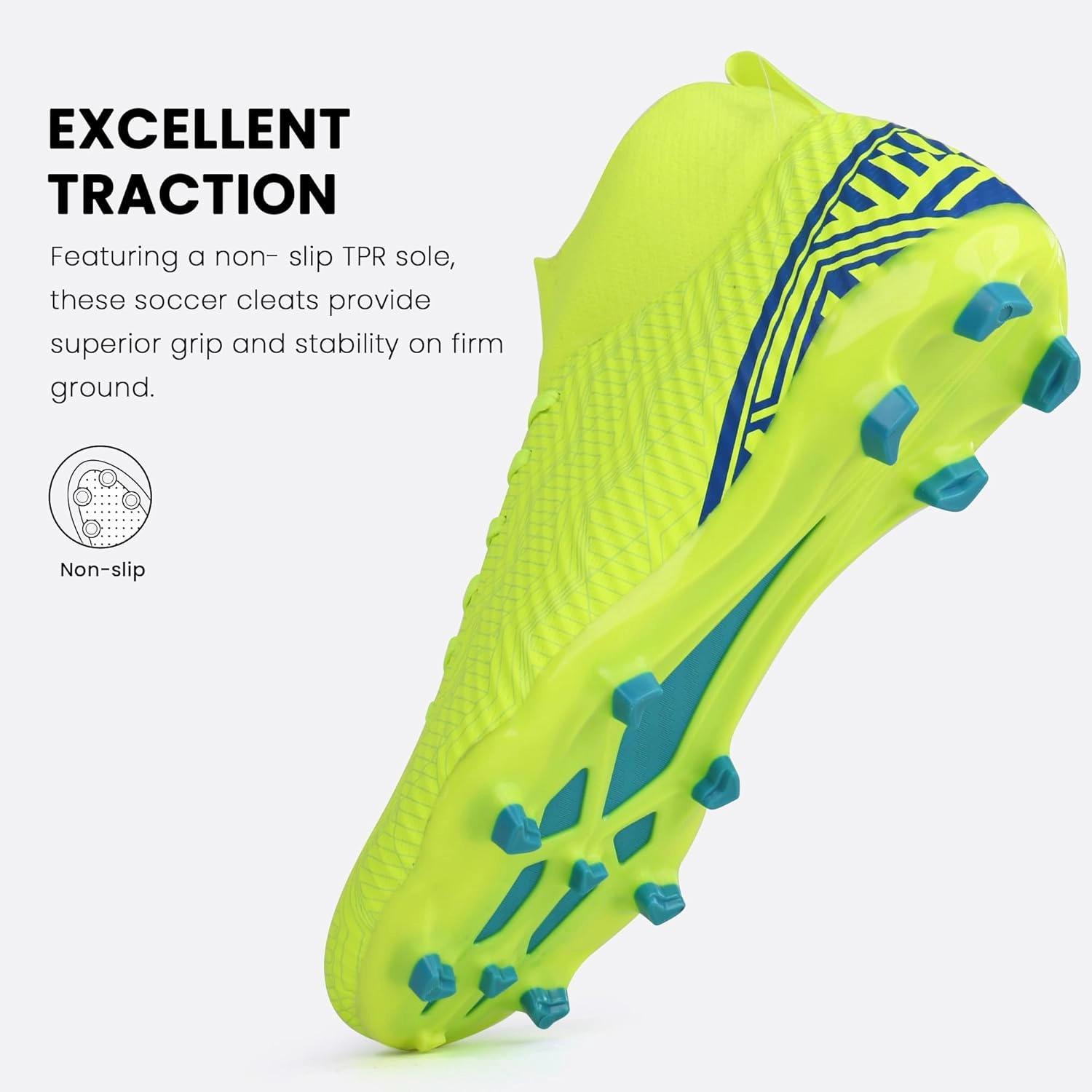 brooman Men Firm Ground Soccer Cleats Big Kids Youth Outdoor Football Shoes