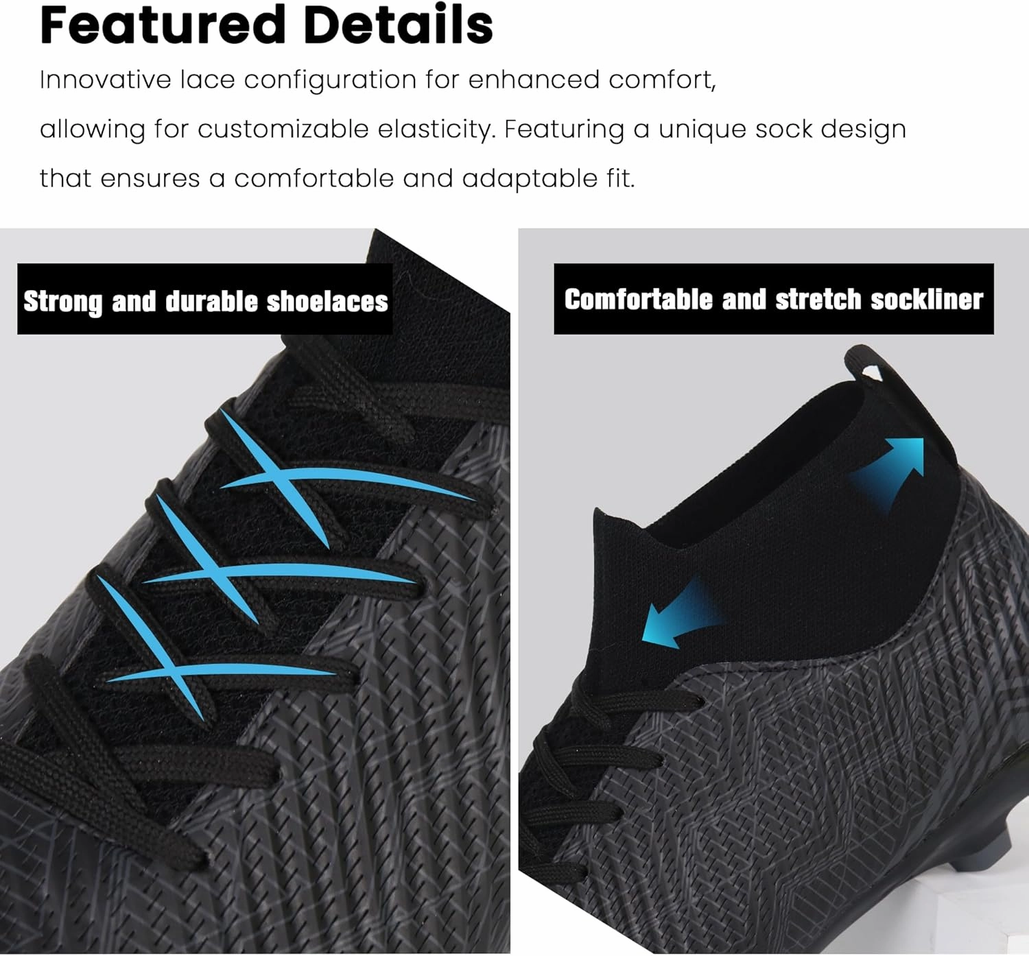 brooman Men Firm Ground Soccer Cleats Big Kids Youth Outdoor Football Shoes