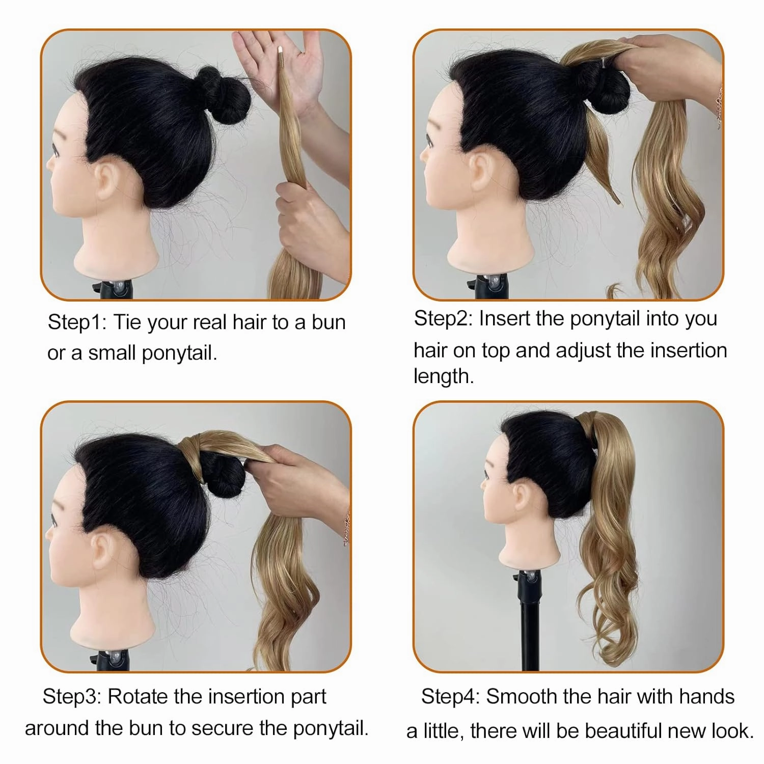 Brown Ponytail Extainson 32 Inch Flexible Wrap Around Ponytail Hair Extension 8# Long Wavy Pony Tails hair Extension Chocolate Brown Synthetic Hairpieces For Women and Girls