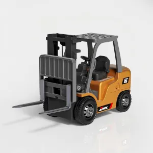 BRRRRT 1/64 RC Forklift Toy 7 Channel 2 Mode Mini Remote Control Forklift Truck with Rechargeable Battery, 2 in 1 Transformable Lift Fork & Hook with Lights & Sounds for Adults Kids Boys and Girls