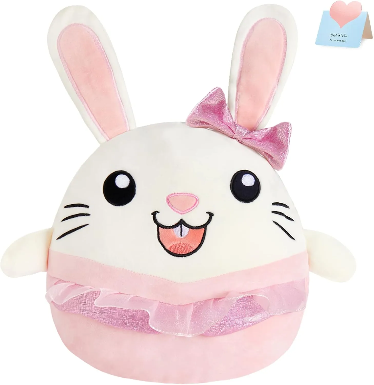 BSTAOFY 12'' Pink Ballerina Bunny Plush Pillow, Soft and Huggable Rabbit Stuffed Animal Cushion for Kids Soft and Cuddly Toy for Birthday, Christmas, Easter or Any Special Occasion