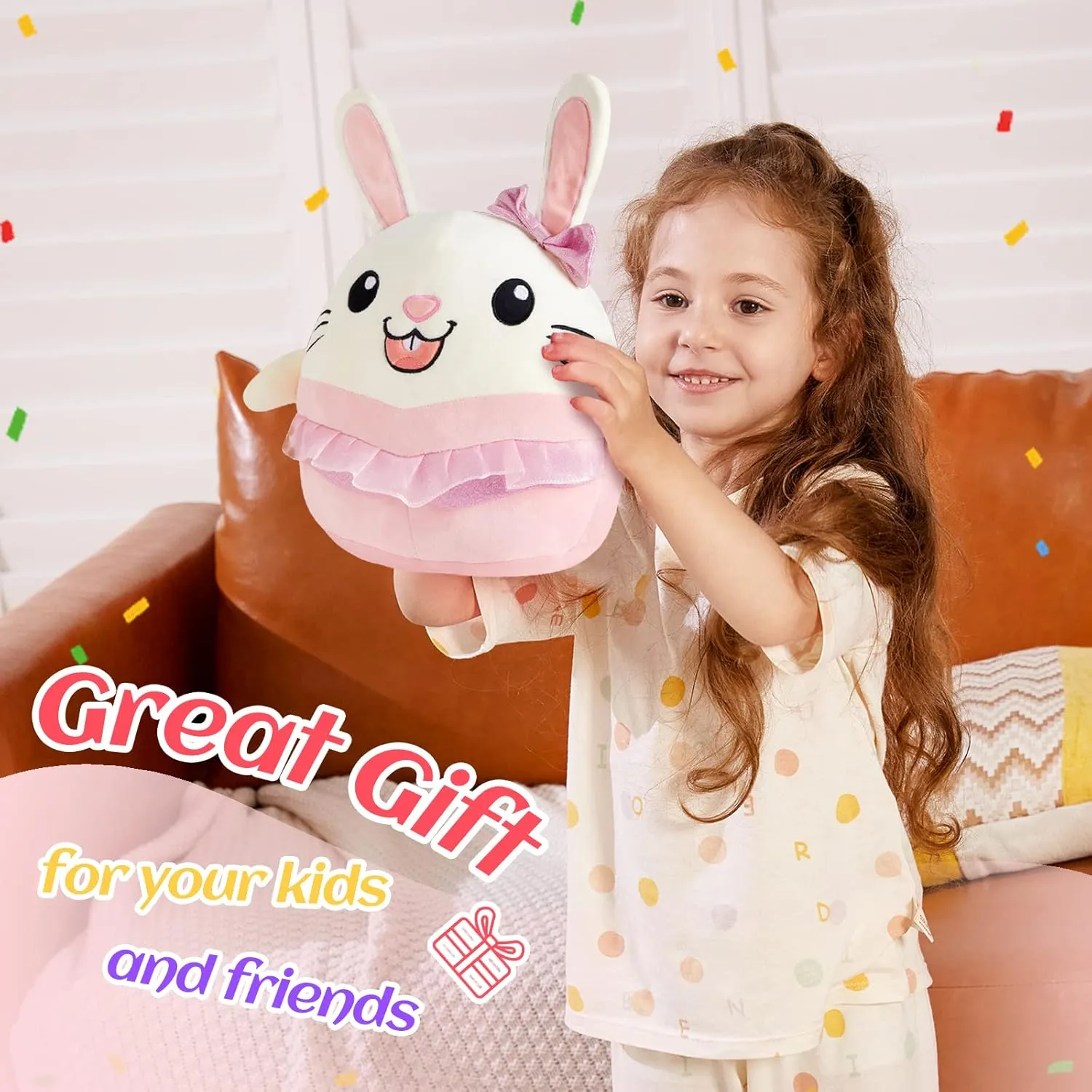 BSTAOFY 12'' Pink Ballerina Bunny Plush Pillow, Soft and Huggable Rabbit Stuffed Animal Cushion for Kids Soft and Cuddly Toy for Birthday, Christmas, Easter or Any Special Occasion
