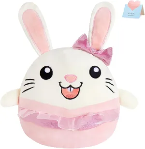 BSTAOFY 12'' Pink Ballerina Bunny Plush Pillow, Soft and Huggable Rabbit Stuffed Animal Cushion for Kids Soft and Cuddly Toy for Birthday, Christmas, Easter or Any Special Occasion