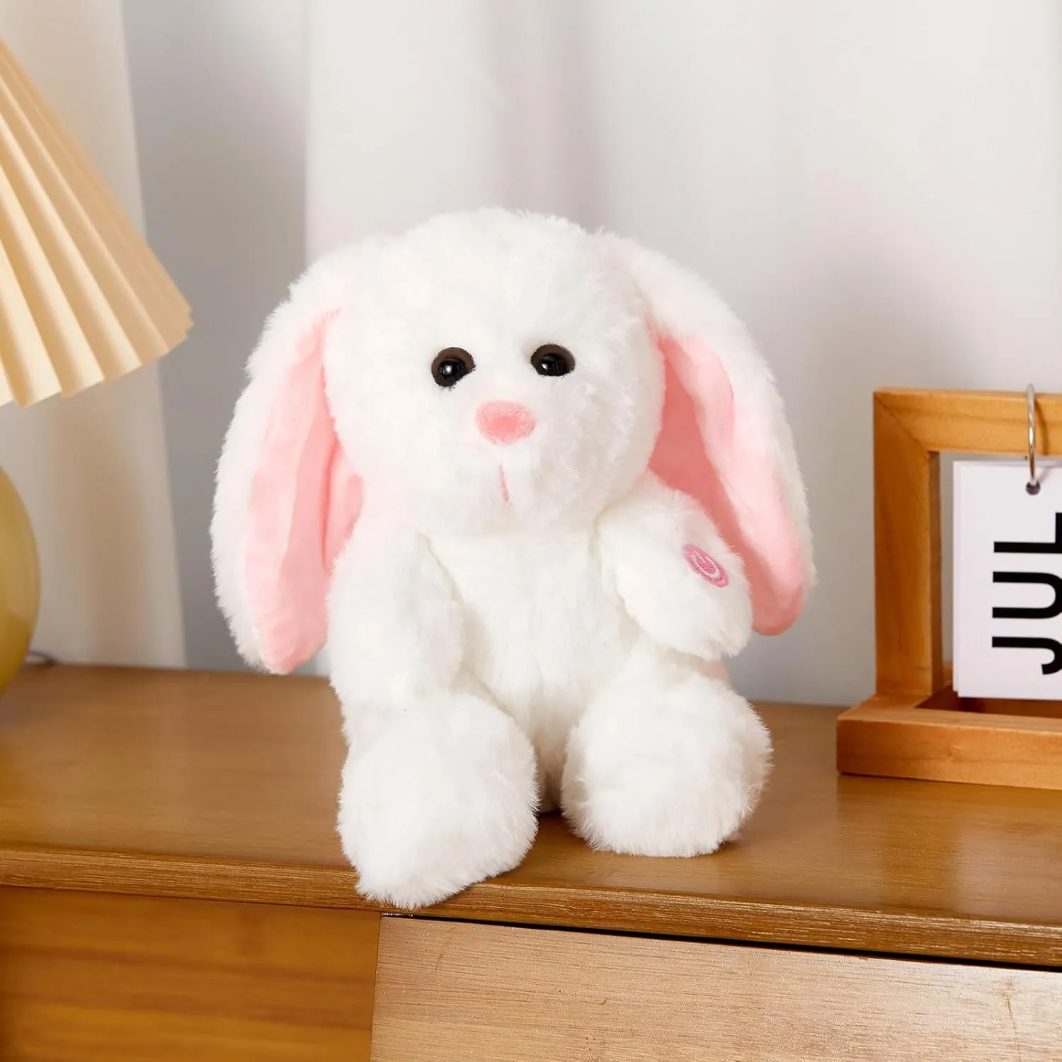 BSTAOFY Bunny Stuffed Animal, Light up White Bunny Soft Plush Toy LED Rabbit Lop Ear Night Light Stuffed Animals Easter Birthday Easter Christmas Festival Gift for Kids Toddlers, 8''