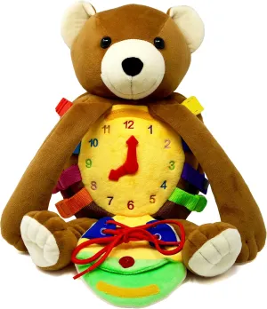 Buckle Toys Bear Backpack - Toddler Backpack & Stuffed Animal Learning Activity - Develops Fine Motor & Basic Life Skills - Soft Plush Kids Travel Toy - Billy Bear