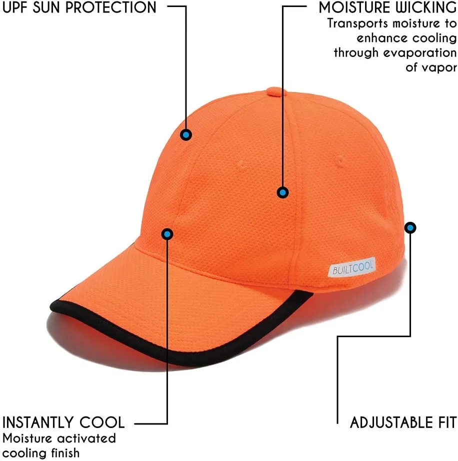 BUILTCOOL Adult Cooling Baseball Hat – Men & Women Moisture Wicking, Mesh Back, Lightweight, Performance Ball Cap
