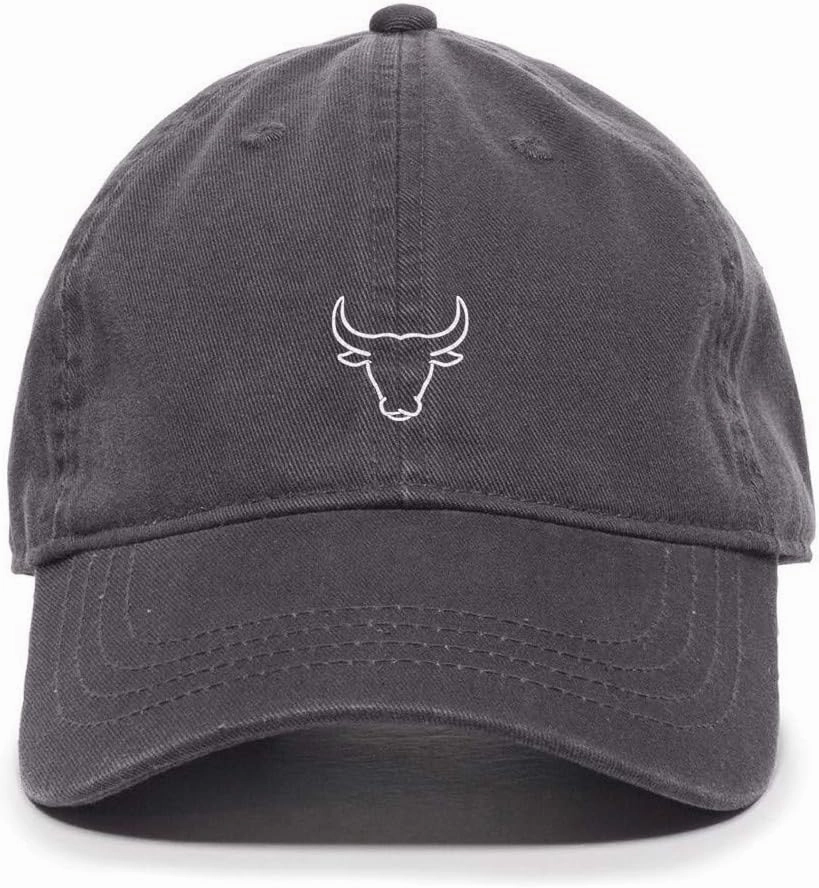 Bull Head Baseball Cap Embroidered Cotton Adjustable Dad Hat