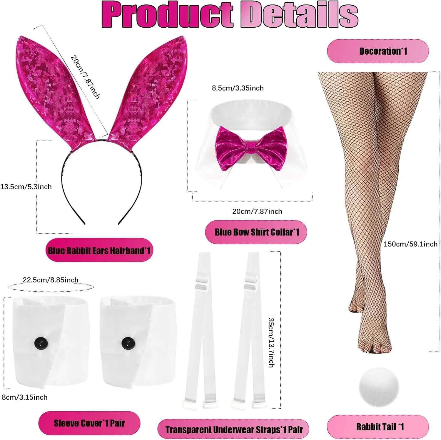 Bunny Costume Womens Girl Anime Suit One Piece Bodysuit Halloween Sexy Role Fancy Catsuit Headband Ear Stockings Set