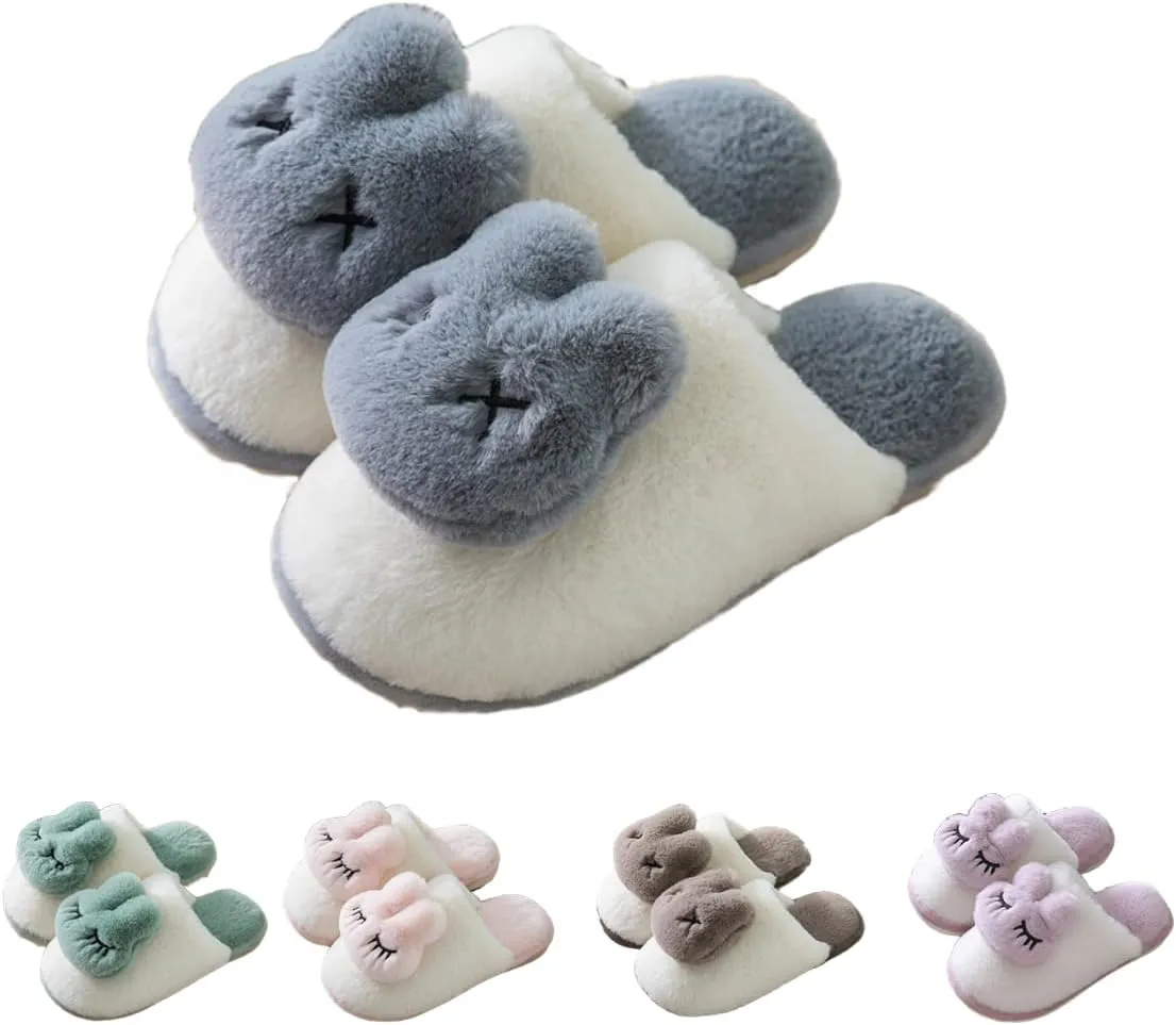 Bunny Fuzzy Slippers Cute Slippers Soft Plush Animal Slippers Warm House Slippers