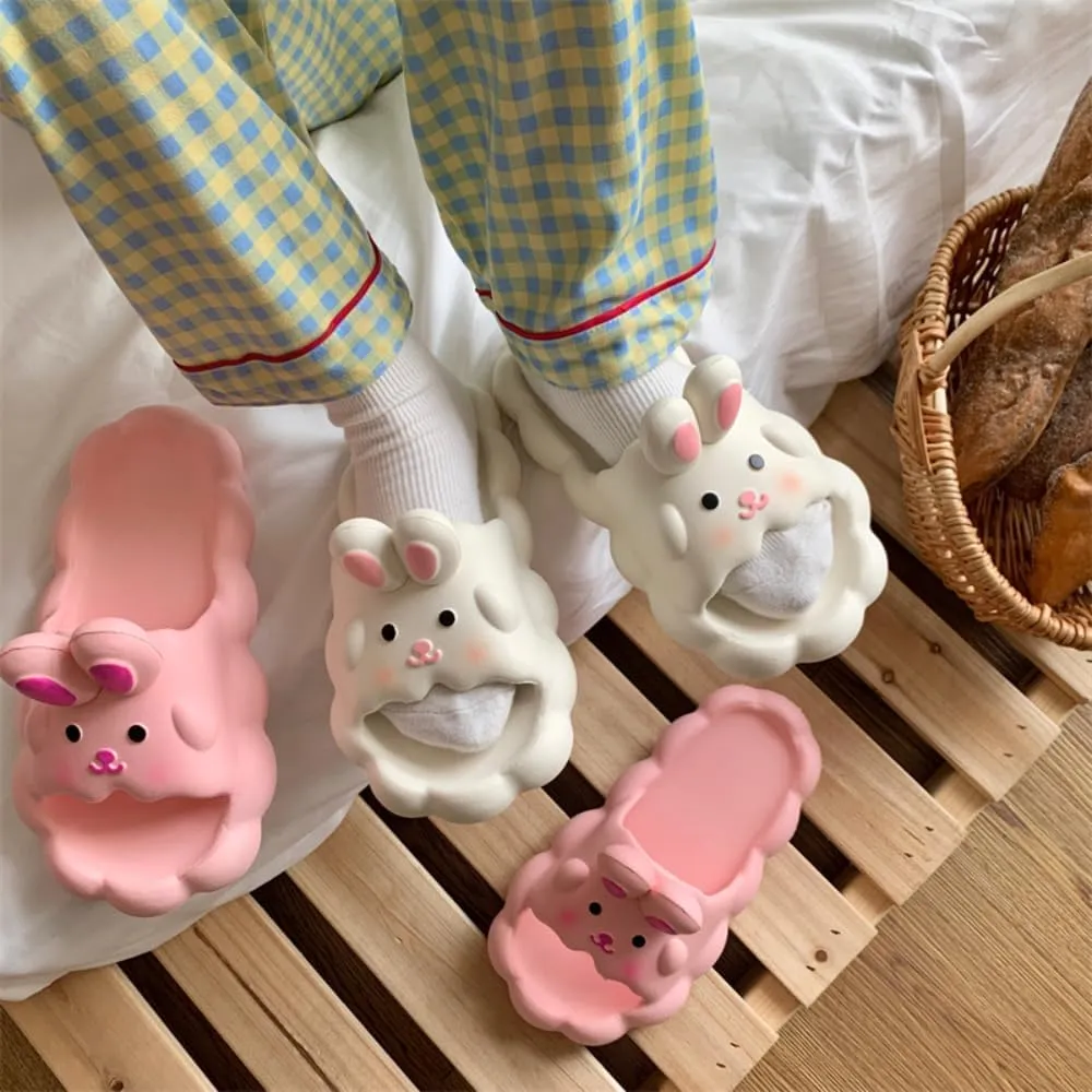 Bunny Slippers Bathroom Slippers Girl Summer Cartoon Cute Rabbit Home Non-slip Slippers