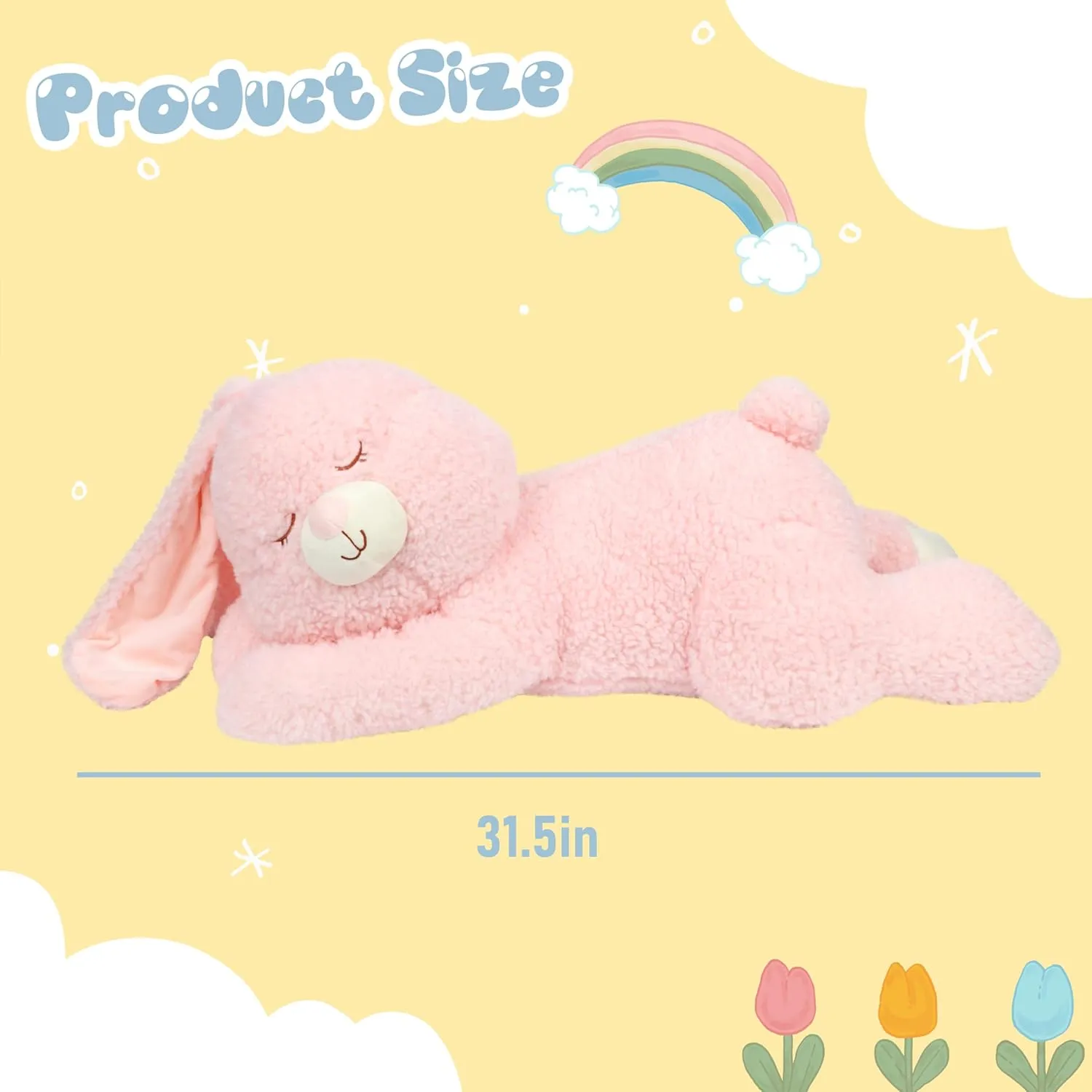 Bunny Stuffed Animal, Giant 32" Easter Stuffed Bunny, Large Soft Plush Rabbit Toy Birthday Party Gifts for Kids Girls Boys