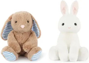 Bunny Stuffed Animals Rabbit Plush Toys, Easter Bunny Beige and White