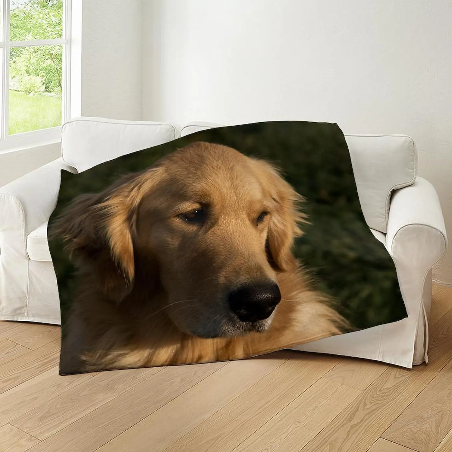 CafePress (12 Golden Retriever Head Shot Throw Blanket Super Soft Fleece Plush Throw Blanket, 60"x50"