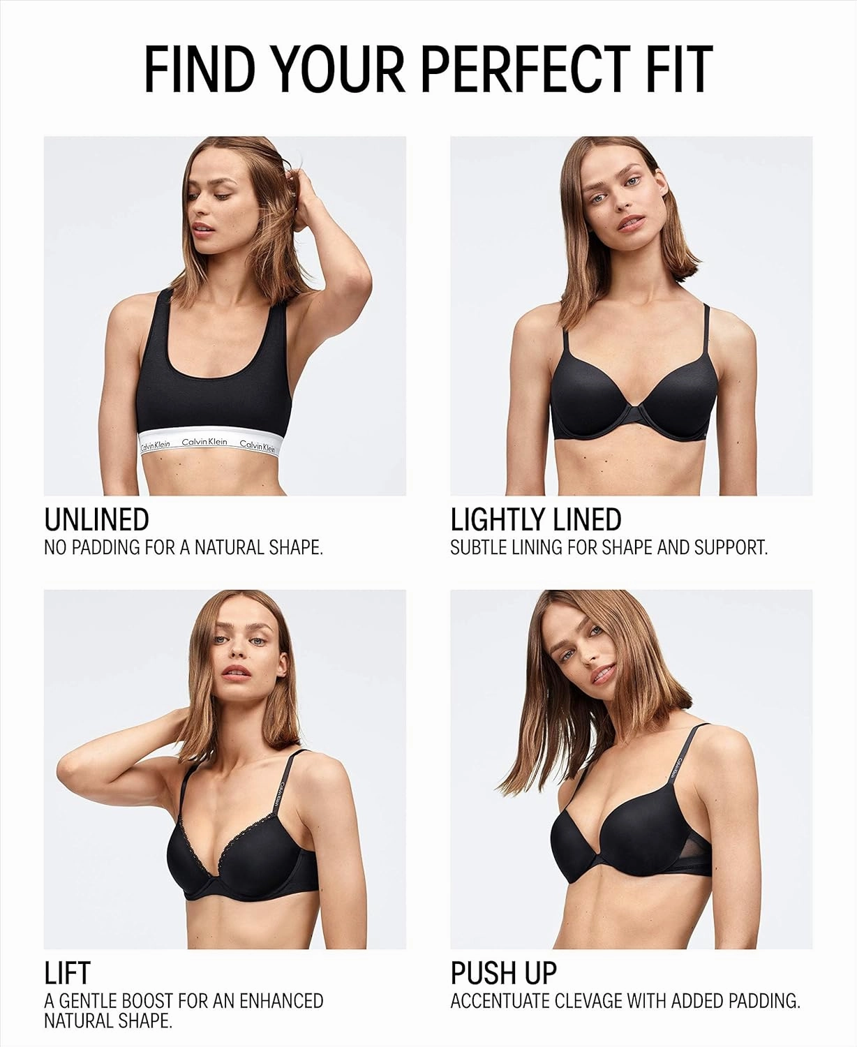 Calvin Klein Women's Invisibles Comfort Seamless Lightly Lined V Neck Bralette Bra