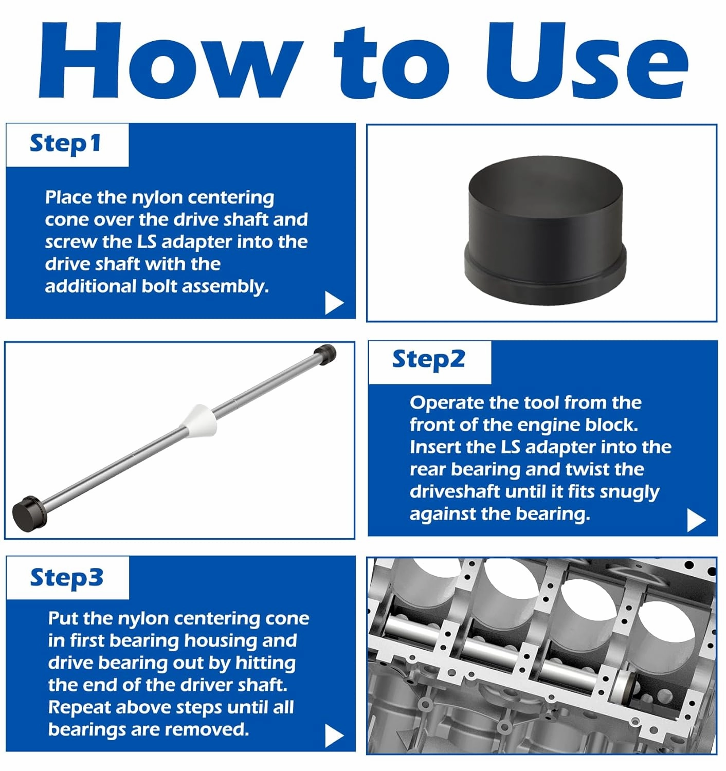Cam Bearing Installation Tool Cam Bearing Install Tool with Storage Box Compatible with LS Engine LS1 LS2 LS3 LS6 LQ9, Patented