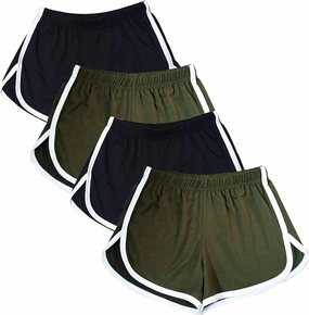 Cameway 4 Pack Women's Cotton Yoga Dance Short Pants Summer Athletic Cycling Hiking Sports Shorts