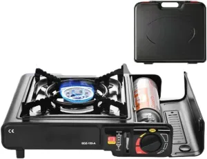 Campfire Cooking Tool - Portable Stove Burner, Quick Ignite Piezo | 13.39x11.02x4.33 Inches Efficient Heat Regulation, Durable Build Lightweight Design, Ideal for Hiking Adventures, Home, Kitchens