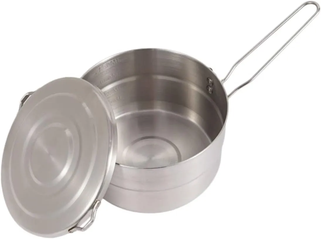 Camping Cookware Stainless Steel Lightweight Outdoor Picnic Pot with Handle for Camping Hiking and Backpacking