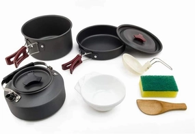 Camping Cookware Outdoor Cookware Set Camping Tableware Cooking Set Travel Tableware Cutlery Utensils Hiking Picnic Set