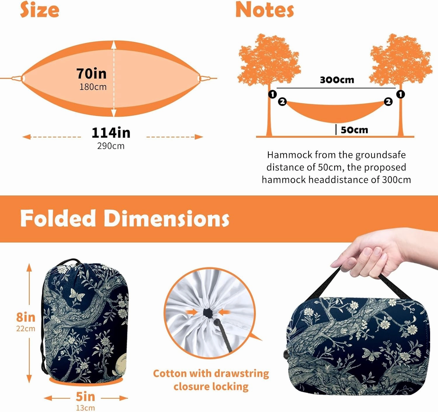 Camping Hammock Double & Single Portable Hammocks with 2 Tree Straps, Great for Hiking,Backpacking,Hunting,Outdoor,Beach,Camping, Rabbit (52)