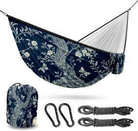 Camping Hammock Double & Single Portable Hammocks with 2 Tree Straps, Great for Hiking,Backpacking,Hunting,Outdoor,Beach,Camping, Rabbit (52)