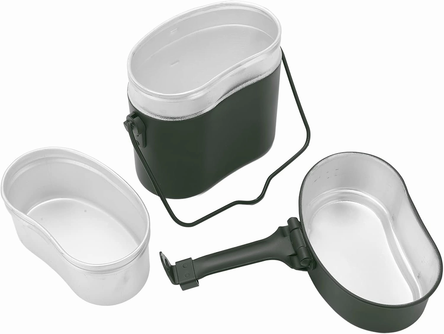 Canteen Mess Kit, Aluminium Canteen Kit Multifunction Military Mess Kit Nonslip Design Backpacking Mess Kit Durable Camping Mess Kit for Outdoor