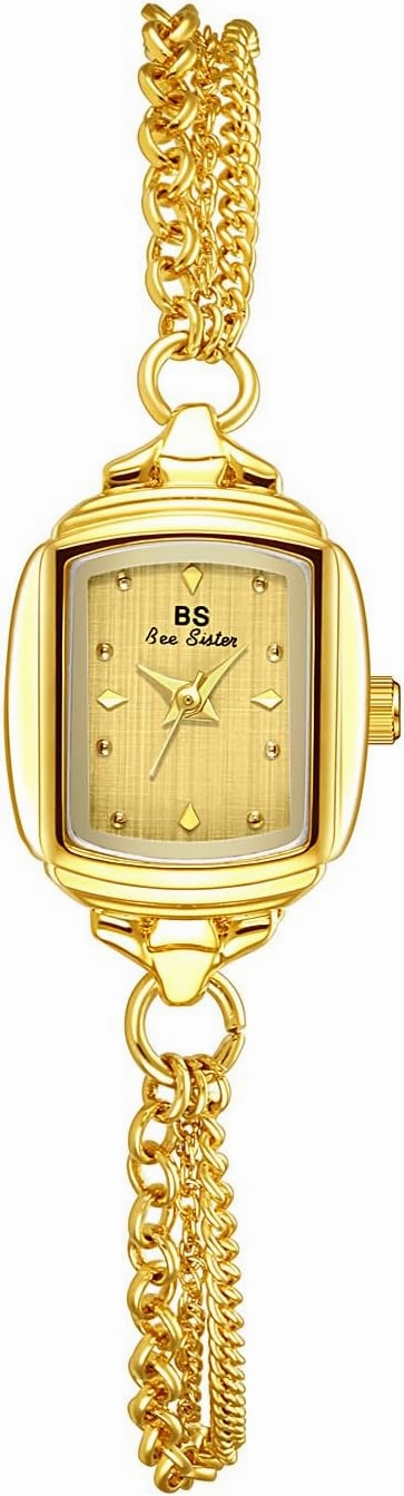 CARLIEN Womens Dainty Silver Gold Silver Rectangle Pearl Dial Tassel Chain Ultra Thin Waterproof Quartz Watch Ladies Dress Casual Elegant Analog Wristwatch Bracelet