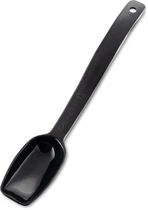 Carlisle FoodService Products Solid Spoon Serving Utensils for Catering, Home, Restaurant, Parties, Buffet, Plastic, 0.5 Ounces, Black, (Pack of 12)