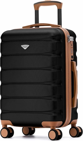 Carry On Suitcase 22x14x9 Hardside Built In TSA Lock & USB Port Lightweight Luggage Silent Double Spinner Wheels Maximum Overhead Carry-On Bag For American & United Approved Airlines