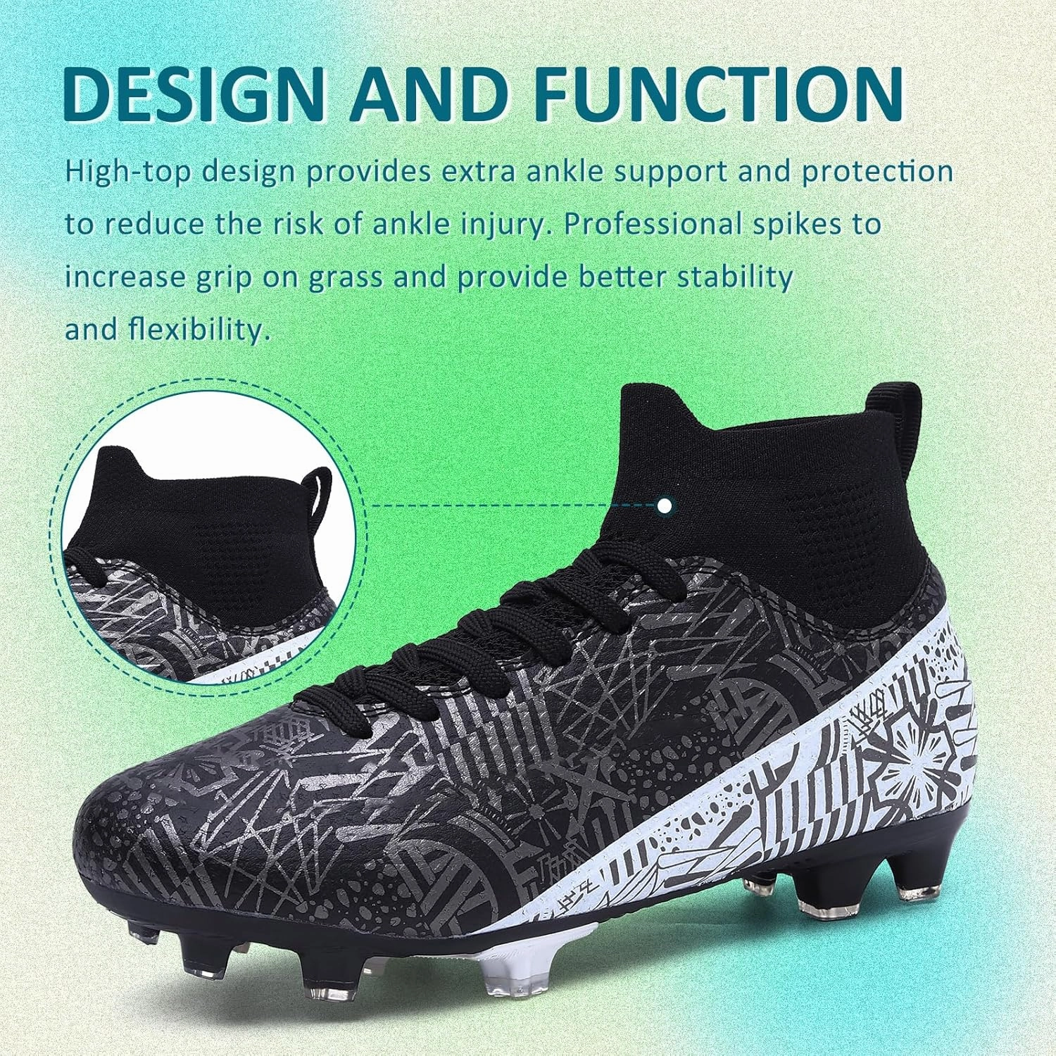 CBUSTER Soccer Cleats Mens Women Indoor Outdoor Soccer Shoes for Big Boy AG/FG