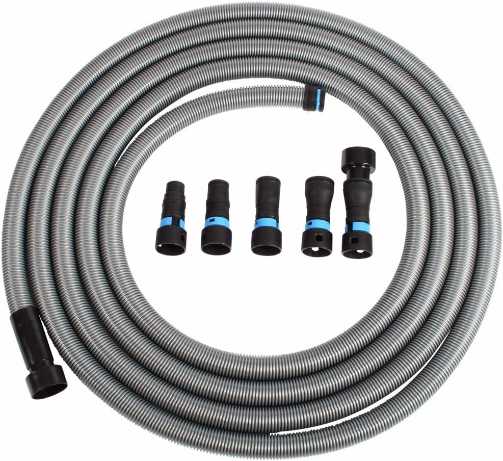 Cen-Tec Systems 94731 Quick Click 30 Ft. Hose for Home and Shop Vacuums with Expanded Multi-Brand Power Tool Adapter Set for Dust Collection