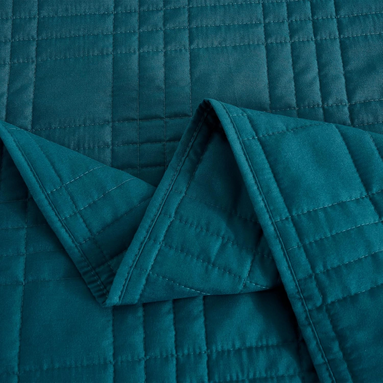 Chezmoi Collection Kingston Queen Size Bedspread Set, 3-Piece Teal Oversized Quilted Microfiber Lightweight Bedspread Coverlet (100"x106") for All Seasons