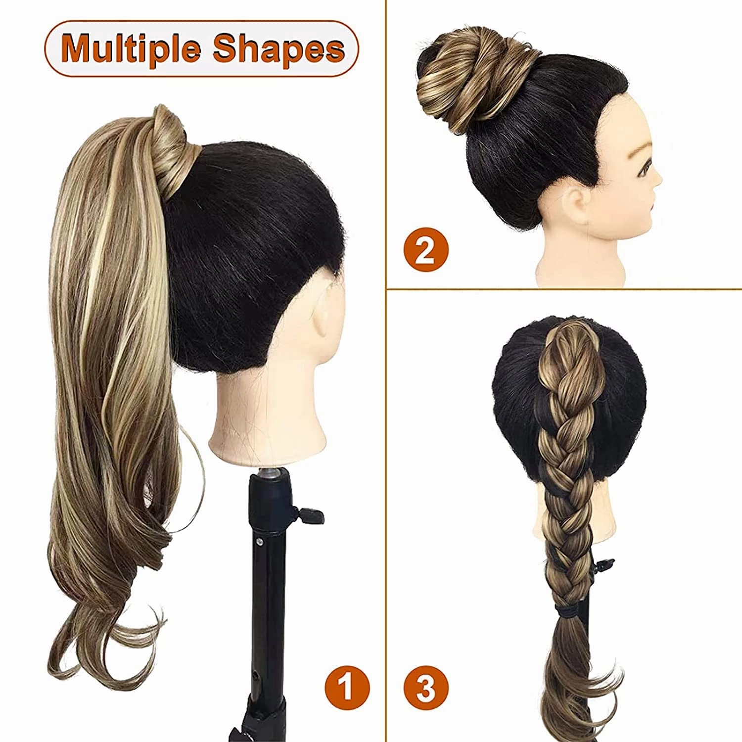 Chicmoi Burgundy Ponytail Extainson 32 Inch Flexible Wrap Around Ponytail Hair Extension Long Wavy Pony Tails hair Extension Wine Red Synthetic Hairpieces For Women and Girls