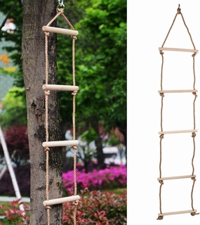 Children Rope Ladder, Made of Wood Children Climbing Ladder, for Adults Outdoor Children Indoor