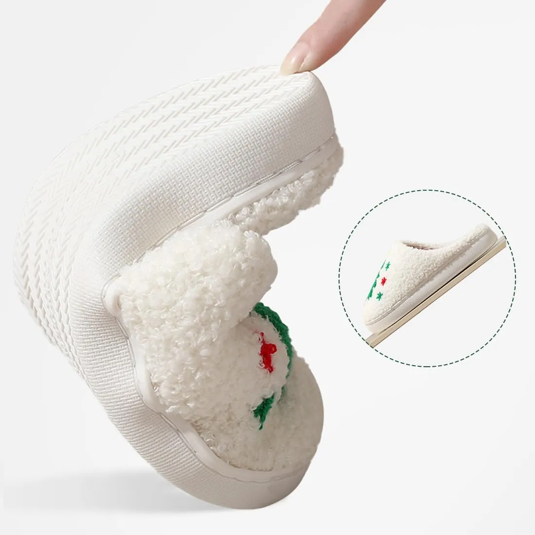 Christmas Slippers for Womens Mens Plush Warm Christmas Reindeer Moose Santa Claus Elk Slippers Winter Soft Fuzzy House Slippers Cozy Indoor Shoes, Christmas Gifts For Girls Wife Girlfriend