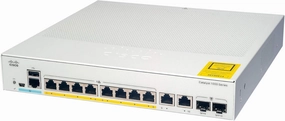 Cisco Catalyst 1000-8P-2G-L Network Switch, 8 Gigabit Ethernet PoE  Ports, 67W PoE Budget, 2 1G SFP/RJ-45 Combo Ports, Fanless Operation, Enhanced Limited (C1000-8P-2G-L)